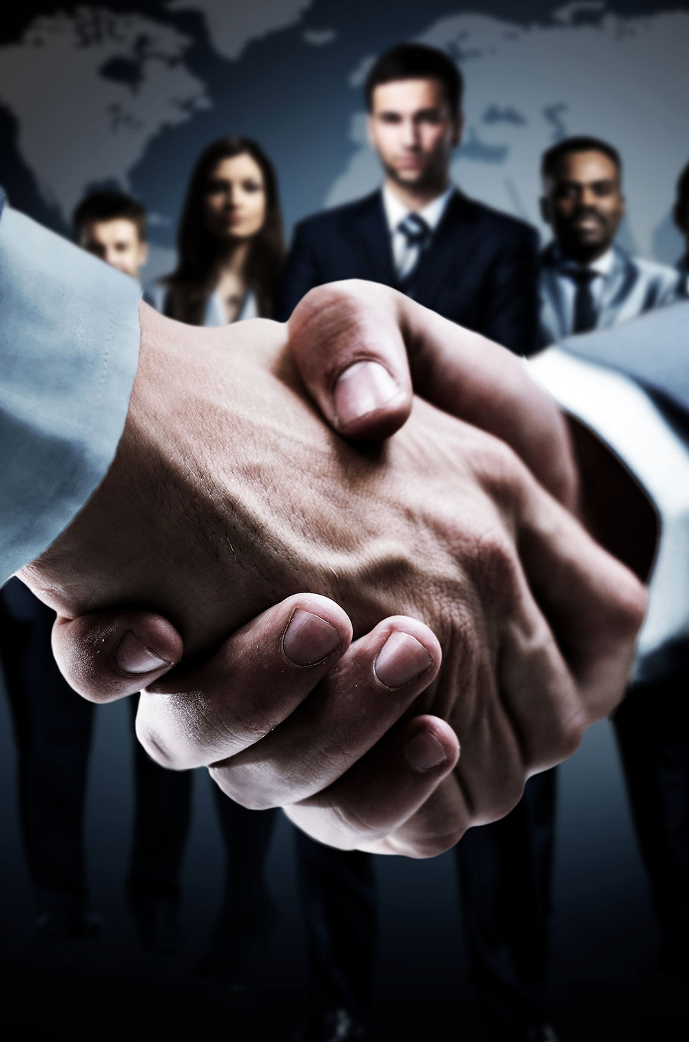 Business partners shaking hands